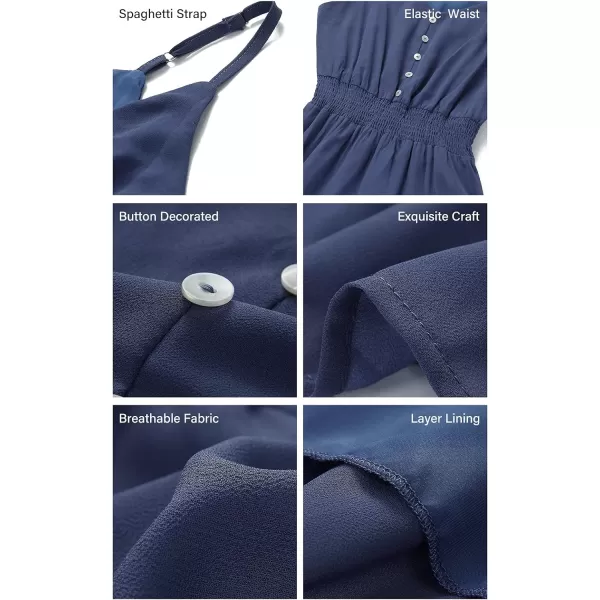 imagePRETTYGARDEN Womens Casual Summer Dress Spaghetti Strap Sleeveless High Waist Beach Long Maxi Sun DressesOrange