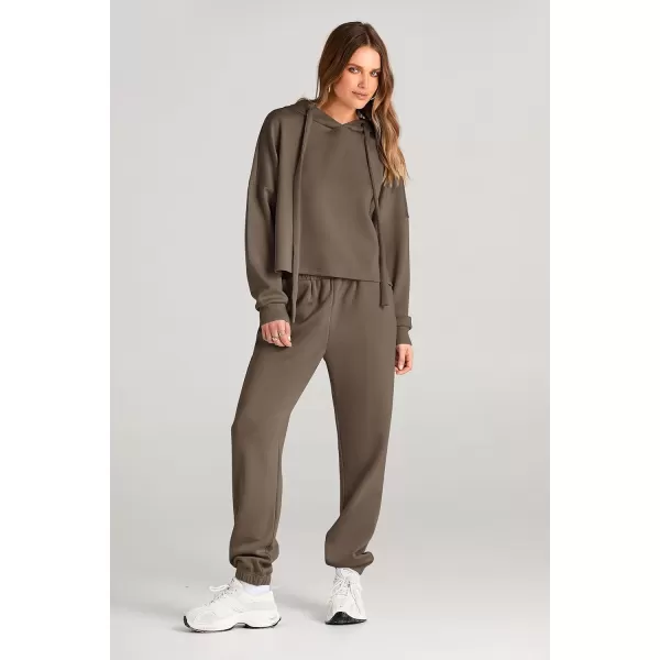 imagePRETTYGARDEN Womens Fall Two Piece Outfits Sweatsuits Set Long Sleeve Hoodies Sweatshirt Pullover Sweatpants Y2K TracksuitsArmy Green