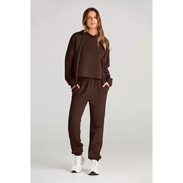 imagePRETTYGARDEN Womens Fall Two Piece Outfits Sweatsuits Set Long Sleeve Hoodies Sweatshirt Pullover Sweatpants Y2K TracksuitsCoffee