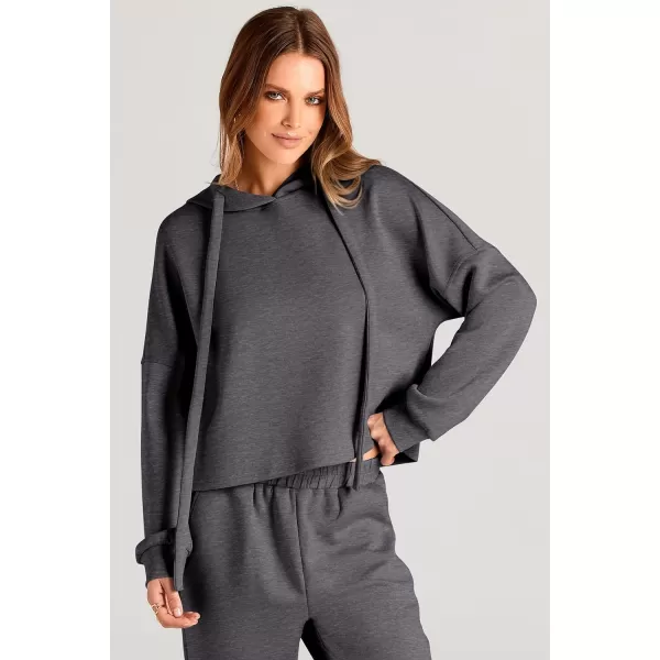 imagePRETTYGARDEN Womens Fall Two Piece Outfits Sweatsuits Set Long Sleeve Hoodies Sweatshirt Pullover Sweatpants Y2K TracksuitsDark Grey