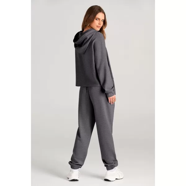 imagePRETTYGARDEN Womens Fall Two Piece Outfits Sweatsuits Set Long Sleeve Hoodies Sweatshirt Pullover Sweatpants Y2K TracksuitsDark Grey