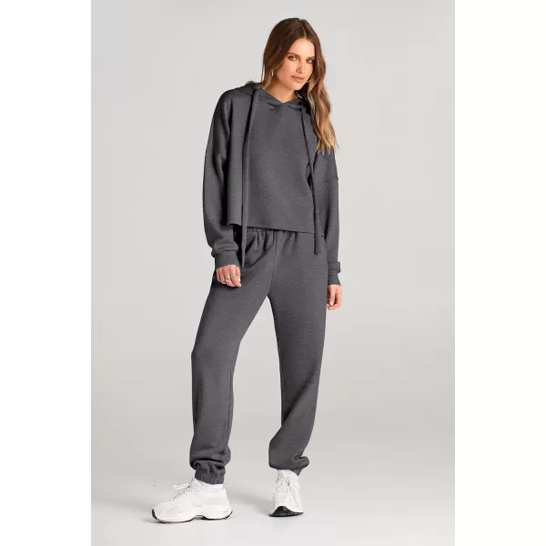 imagePRETTYGARDEN Womens Fall Two Piece Outfits Sweatsuits Set Long Sleeve Hoodies Sweatshirt Pullover Sweatpants Y2K TracksuitsDark Grey