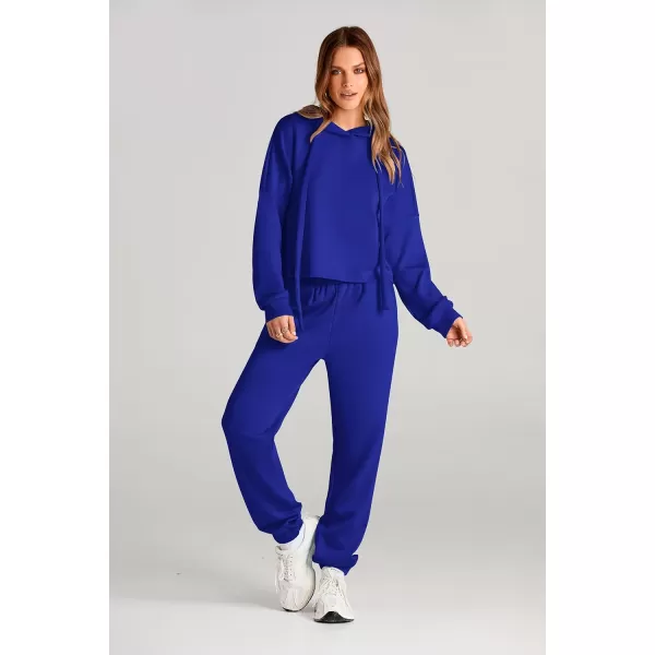 imagePRETTYGARDEN Womens Fall Two Piece Outfits Sweatsuits Set Long Sleeve Hoodies Sweatshirt Pullover Sweatpants Y2K TracksuitsRoyal Blue