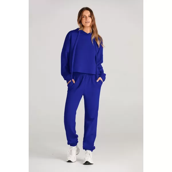 imagePRETTYGARDEN Womens Fall Two Piece Outfits Sweatsuits Set Long Sleeve Hoodies Sweatshirt Pullover Sweatpants Y2K TracksuitsRoyal Blue