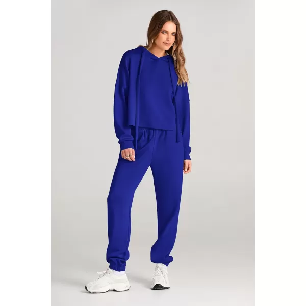 imagePRETTYGARDEN Womens Fall Two Piece Outfits Sweatsuits Set Long Sleeve Hoodies Sweatshirt Pullover Sweatpants Y2K TracksuitsRoyal Blue