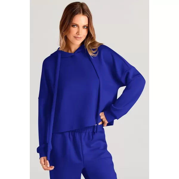 imagePRETTYGARDEN Womens Fall Two Piece Outfits Sweatsuits Set Long Sleeve Hoodies Sweatshirt Pullover Sweatpants Y2K TracksuitsRoyal Blue
