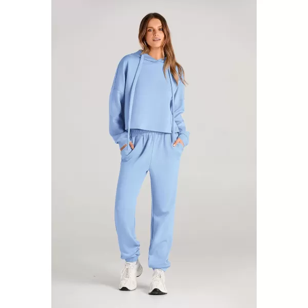 imagePRETTYGARDEN Womens Fall Two Piece Outfits Sweatsuits Set Long Sleeve Hoodies Sweatshirt Pullover Sweatpants Y2K TracksuitsSky Blue