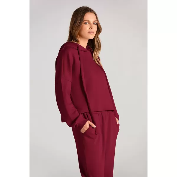 imagePRETTYGARDEN Womens Fall Two Piece Outfits Sweatsuits Set Long Sleeve Hoodies Sweatshirt Pullover Sweatpants Y2K TracksuitsWine Red