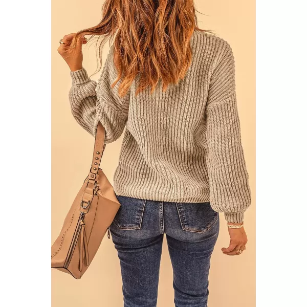 imagePRETTYGARDEN Womens Fashion Sweater Long Sleeve Casual Ribbed Knit Winter Clothes Pullover Sweaters Blouse TopCamel