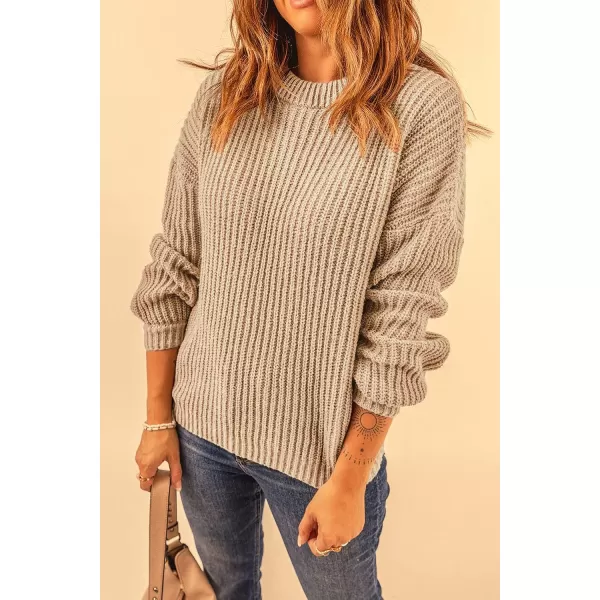 imagePRETTYGARDEN Womens Fashion Sweater Long Sleeve Casual Ribbed Knit Winter Clothes Pullover Sweaters Blouse TopCamel
