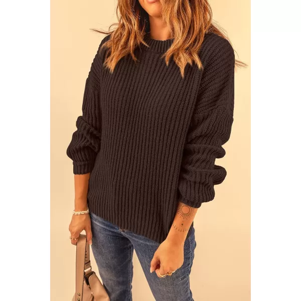 imagePRETTYGARDEN Womens Fashion Sweater Long Sleeve Casual Ribbed Knit Winter Clothes Pullover Sweaters Blouse TopCoffee