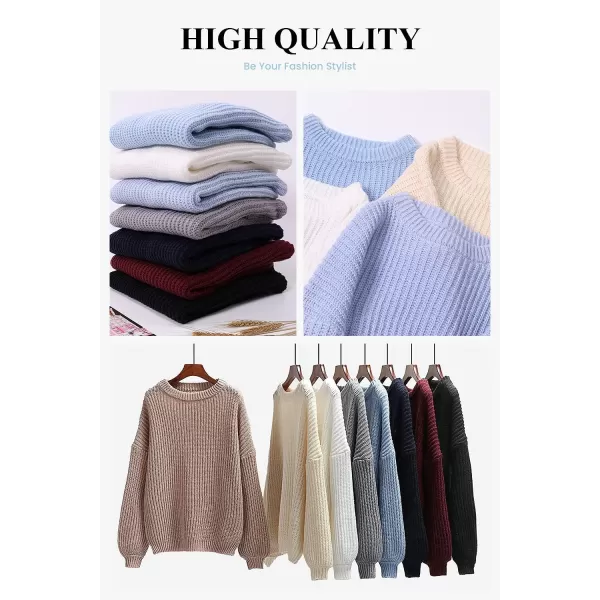 imagePRETTYGARDEN Womens Fashion Sweater Long Sleeve Casual Ribbed Knit Winter Clothes Pullover Sweaters Blouse TopLight Apricot