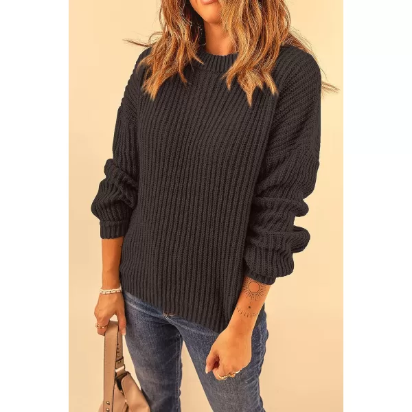 imagePRETTYGARDEN Womens Fashion Sweater Long Sleeve Casual Ribbed Knit Winter Clothes Pullover Sweaters Blouse TopLight Brown