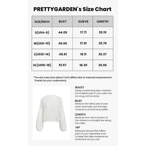 imagePRETTYGARDEN Womens Fashion Sweater Long Sleeve Casual Ribbed Knit Winter Clothes Pullover Sweaters Blouse TopWhite