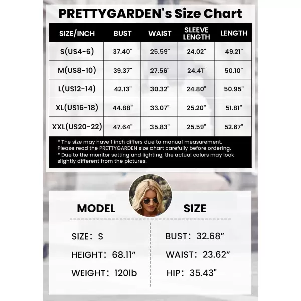 imagePRETTYGARDEN Womens Floral Print Boho Dress Long Sleeve Wrap V Neck Ruffle Belted ALine Flowy Maxi DressesSolid Navy