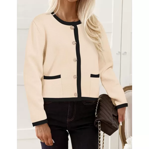imagePRETTYGARDEN Womens Knit Cardigan Sweaters 2024 Fall Fashion Long Sleeve Button Down Shirts Tops BlouseBeige