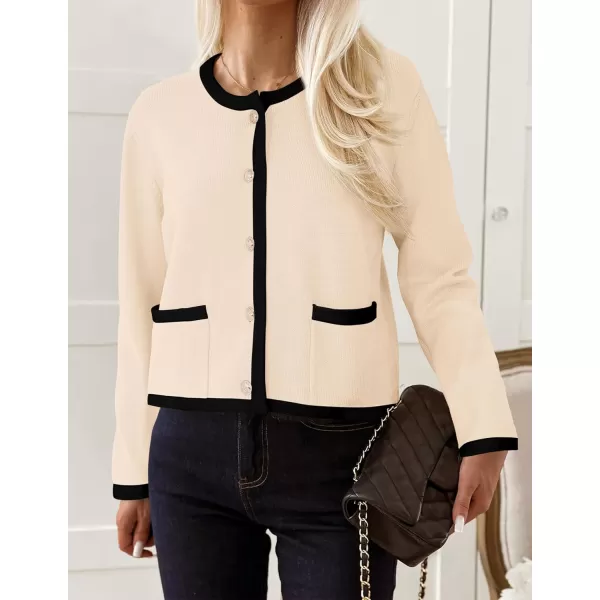 imagePRETTYGARDEN Womens Knit Cardigan Sweaters 2024 Fall Fashion Long Sleeve Button Down Shirts Tops BlouseBeige