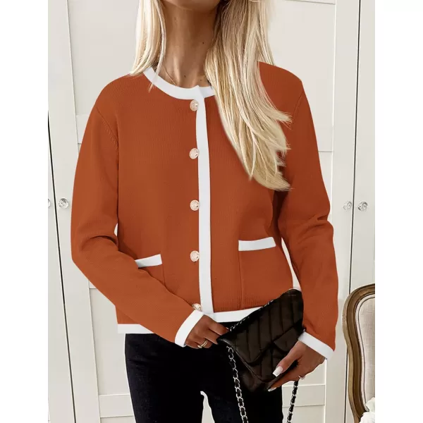 imagePRETTYGARDEN Womens Knit Cardigan Sweaters 2024 Fall Fashion Long Sleeve Button Down Shirts Tops BlouseOrange Yellow