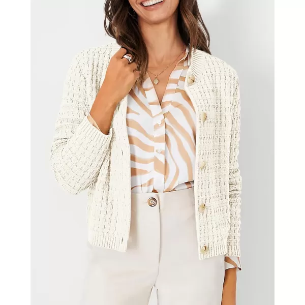 imagePRETTYGARDEN Womens Knit Cardigan Sweaters Casual Long Sleeve Open Front Button Down Trendy Jackets OuterwearBeige