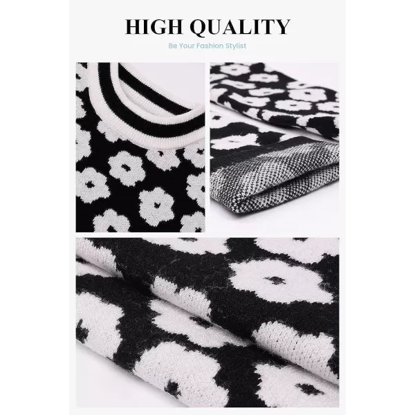 imagePRETTYGARDEN Womens Knit Sweater Casual Crewneck Long Sleeve Floral Print Lightweight Pullover SweatshirtArmy Green