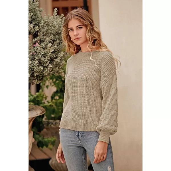 imagePRETTYGARDEN Womens Pullover Sweater Casual Long Sleeve Crewneck Loose Chunky Knit Jumper TopsApricot