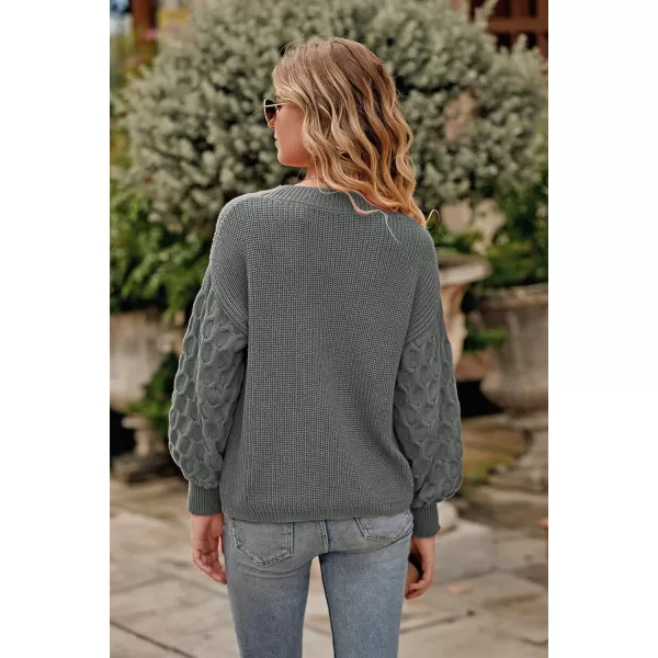 imagePRETTYGARDEN Womens Pullover Sweater Casual Long Sleeve Crewneck Loose Chunky Knit Jumper TopsGrey