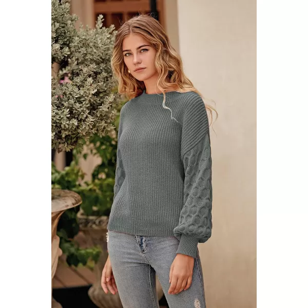 imagePRETTYGARDEN Womens Pullover Sweater Casual Long Sleeve Crewneck Loose Chunky Knit Jumper TopsGrey