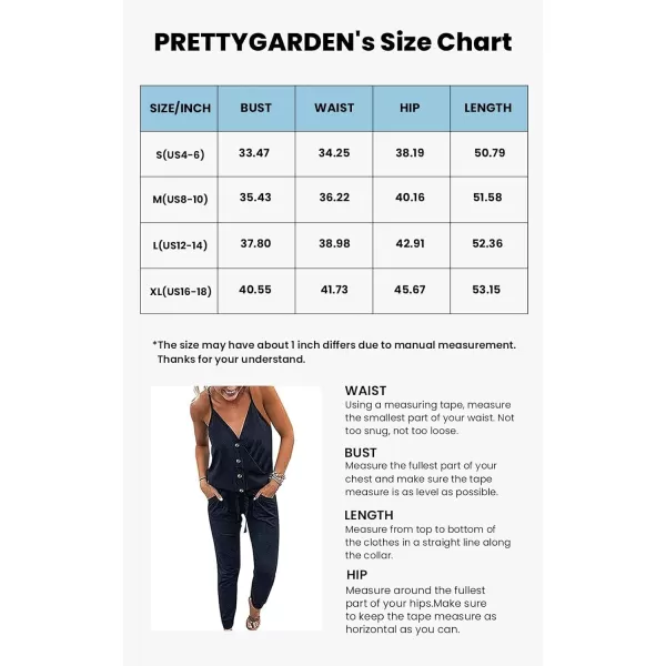imagePRETTYGARDEN Womens Summer Casual Jumpsuits Wrap V Neck Sleeveless One Piece Pants Romper with PocketsSolid Dark Grey