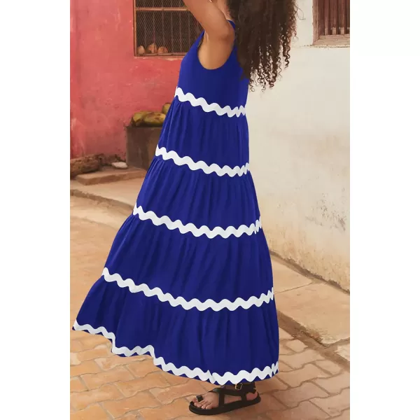 imagePRETTYGARDEN Womens Summer Sundresses Sleeveless Scoop Neck Tiered Flowy Beach Vacation Party Long Tank Maxi DressBlue