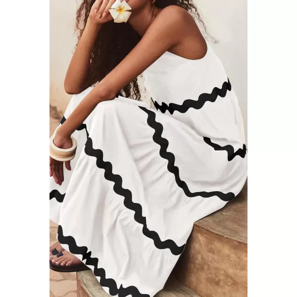 imagePRETTYGARDEN Womens Summer Sundresses Sleeveless Scoop Neck Tiered Flowy Beach Vacation Party Long Tank Maxi DressWhite