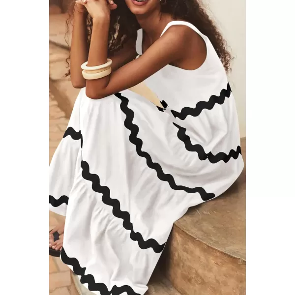 imagePRETTYGARDEN Womens Summer Sundresses Sleeveless Scoop Neck Tiered Flowy Beach Vacation Party Long Tank Maxi DressWhite