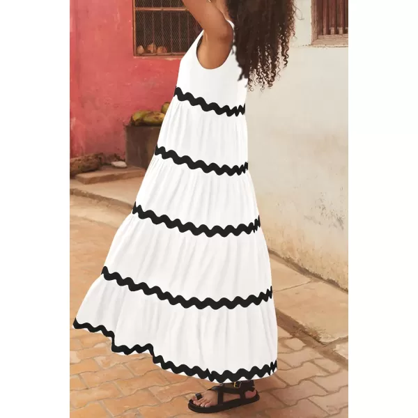 imagePRETTYGARDEN Womens Summer Sundresses Sleeveless Scoop Neck Tiered Flowy Beach Vacation Party Long Tank Maxi DressWhite