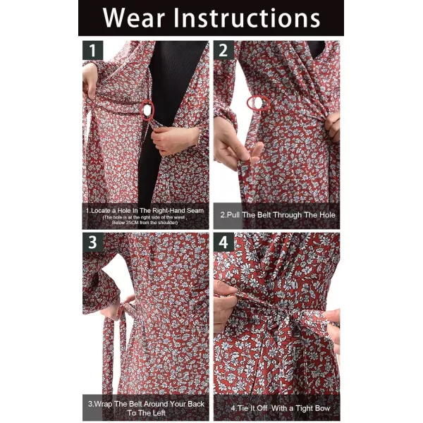 imagePRETTYGARDEN Womens Summer Wrap Maxi Dress Casual Boho Floral V Neck Short Sleeve Ruffle Hem Split Beach Long DressesCoffee