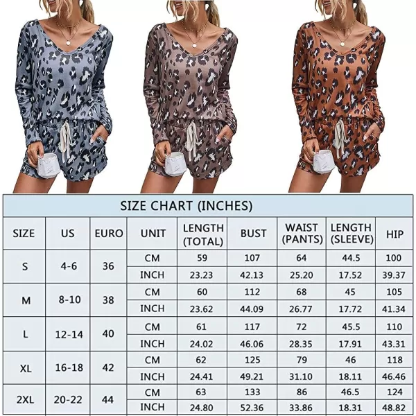 imagePRETTYGARDEN Womens Tie Dye Printed Pajamas Set Long Sleeve Tops With Shorts Lounge Set Casual TwoPiece SleepwearCheetahrust