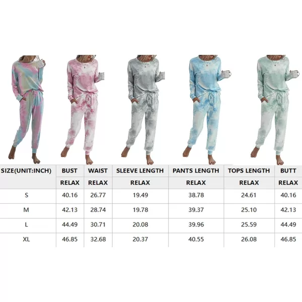 imagePRETTYGARDEN Womens Tie Dye Two Piece Tracksuit Set Long Sleeve Sweatshirt with Long PantsKhaki