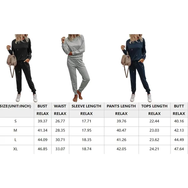 imagePRETTYGARDEN Womens Tie Dye Two Piece Tracksuit Set Long Sleeve Sweatshirt with Long PantsSolidnavy