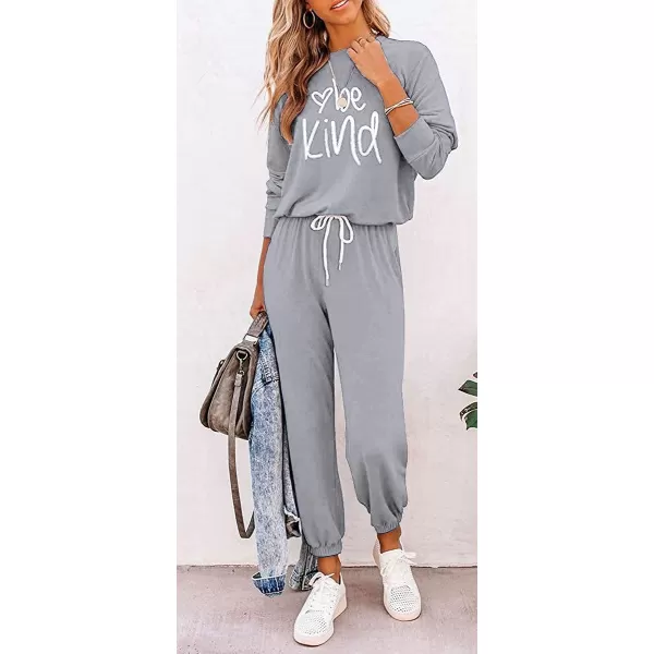 imagePRETTYGARDEN Womens Two Piece Outfit Long Sleeve Crewneck Pullover Tops And Long Pants TracksuitPatternedgrey