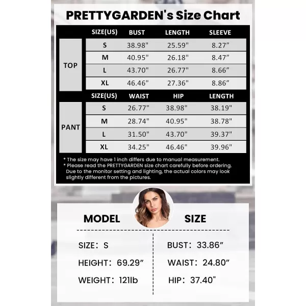 imagePRETTYGARDEN Womens Two Piece Outfit Short Sleeve Pullover with Drawstring Long Pants Tracksuit Jogger SetStriped Wine Red