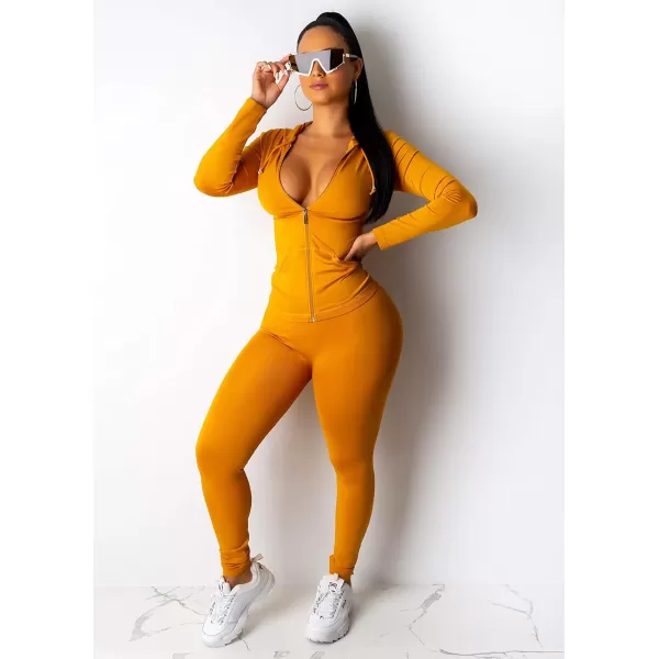 imagePRETTYGARDEN Womens Two Piece Tracksuit Set Long Sleeve Zipper Hoodie Jacket with Sweatpants Sweatsuit Jogger Workout SetKhaki