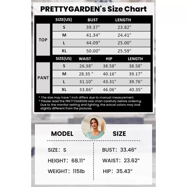 imagePRETTYGARDEN Womens Two Piece Tracksuit V Neck Short Sleeve Tops Long Pants With Drawstring Outfits Jogger SetsBlue