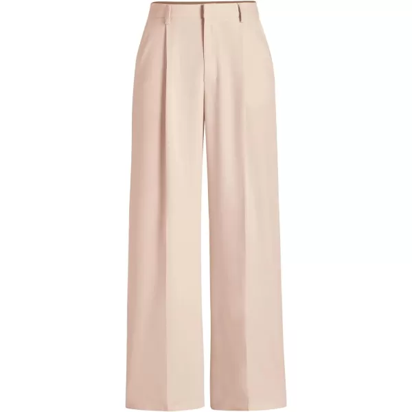imagePRETTYGARDEN Womens Wide Leg Suit Pants Loose Fit High Elastic Waisted Business Casual Long Trousers PantBeige