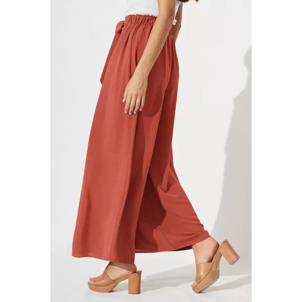 imagePRETTYGARDEN Womens Wide Leg Work Pants Business Casual High Waisted Loose Palazzo Trouser Summer ClothesOrange