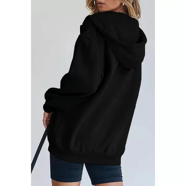 imagePRETTYGARDEN Womens Zip Up Y2K Hoodies Casual Long Sleeve Track Jackets With PocketsBlack