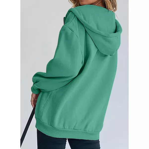 imagePRETTYGARDEN Womens Zip Up Y2K Hoodies Casual Long Sleeve Track Jackets With PocketsMint Green