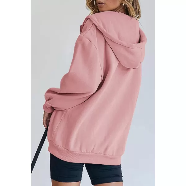 imagePRETTYGARDEN Womens Zip Up Y2K Hoodies Casual Long Sleeve Track Jackets With PocketsPink