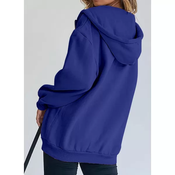 imagePRETTYGARDEN Womens Zip Up Y2K Hoodies Casual Long Sleeve Track Jackets With PocketsRoyal Blue