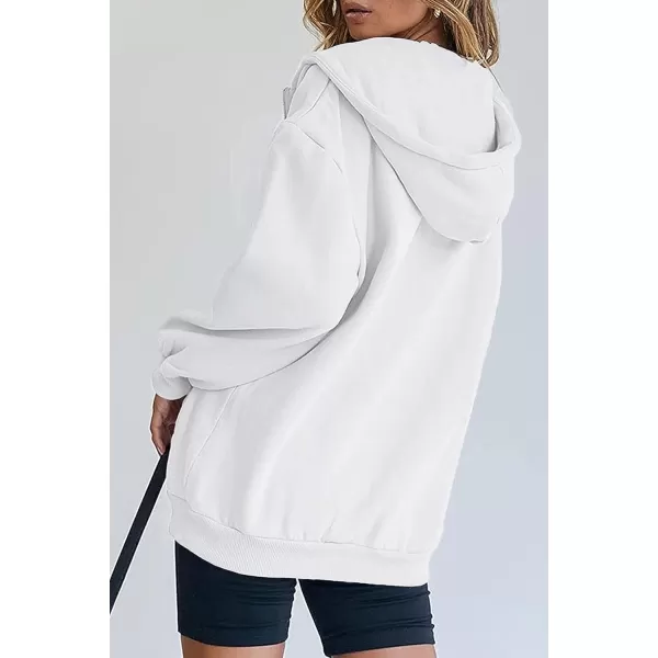 imagePRETTYGARDEN Womens Zip Up Y2K Hoodies Casual Long Sleeve Track Jackets With PocketsWhite