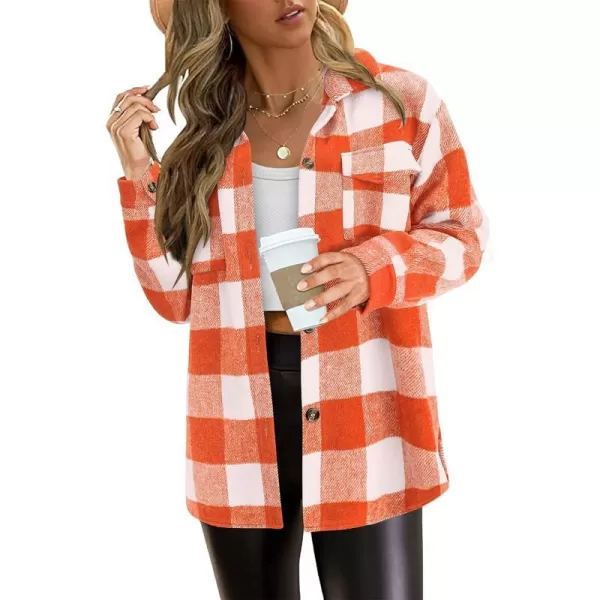 Plaid Orange White