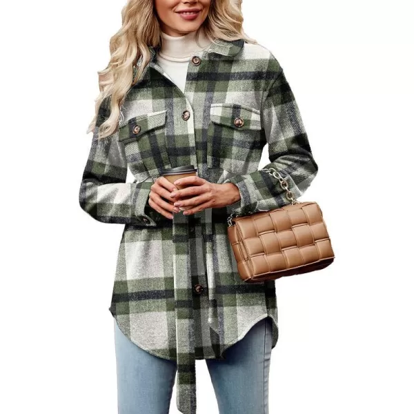 Plaid Green White