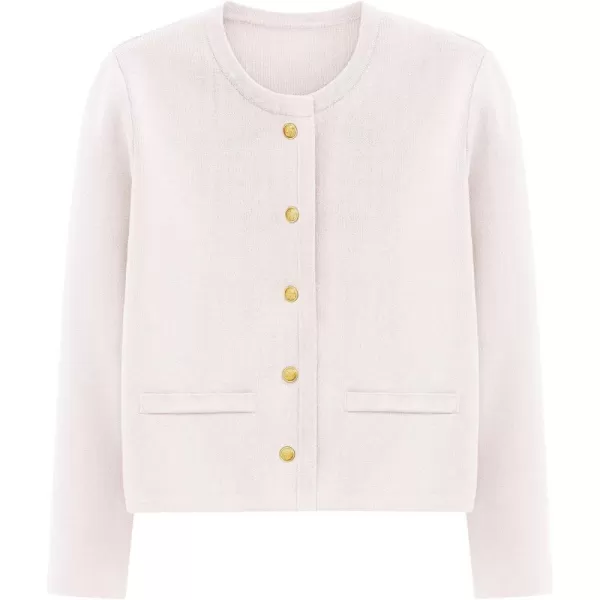 imagePRETTYGARDEN Womens 2024 Winter Cardigan Sweaters Button Down Open Front Long Sleeve Knit Cardigans Shirt Trendy OuterwearWhite